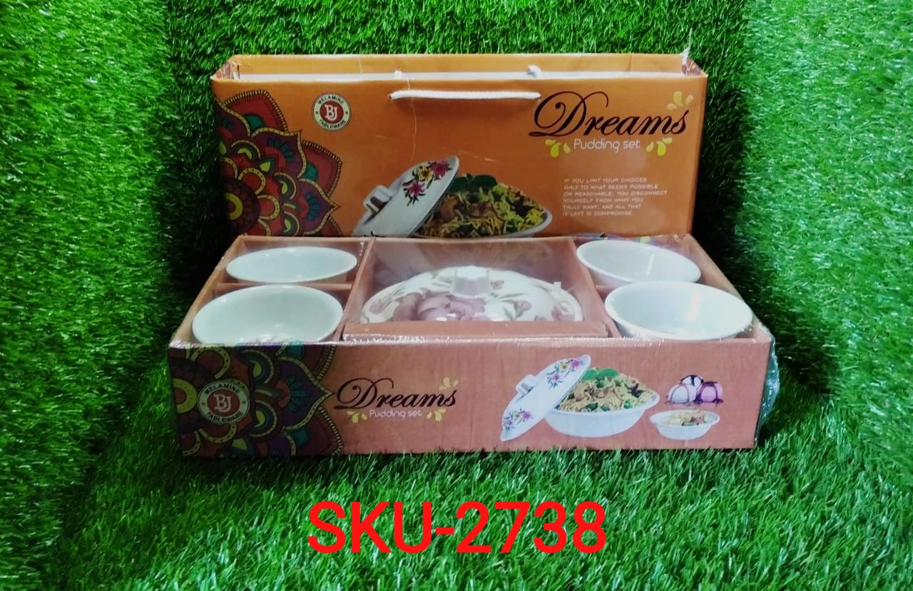 2738 5 Pc Pudding Set used as a cutlery set for serving food purposes and sweet dishes and all in all kinds of household and official places etc. 2738 5 Pc Pudding Set used as a cutlery set for serving food purposes and sweet dishes and all in all kinds of household and official places etc.